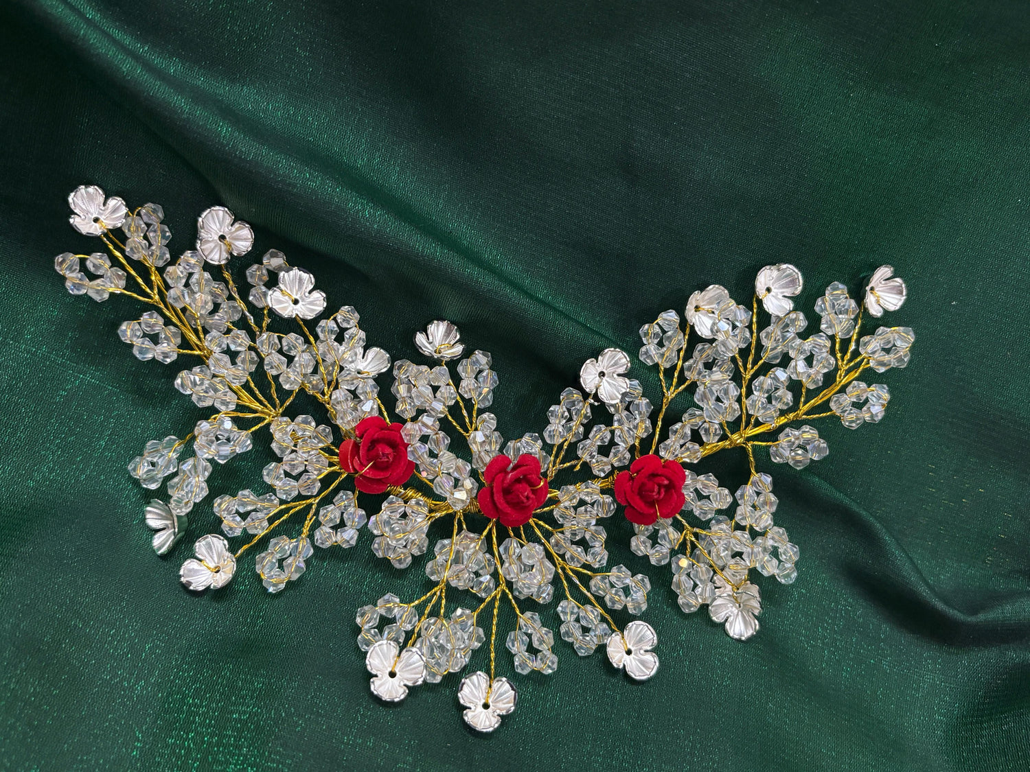 Buy Handcrafted Crystal Floral Hair Accessories – Bridal & Festive Wear Set