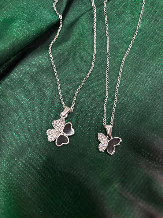 Buy Dual Charm Butterfly Pendant Set
