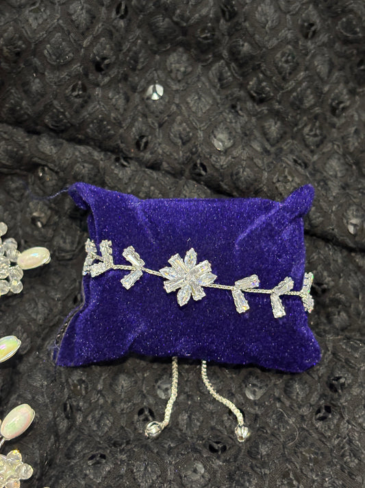 Buy Silver-Plated Floral Stone Bracelet – Adjustable